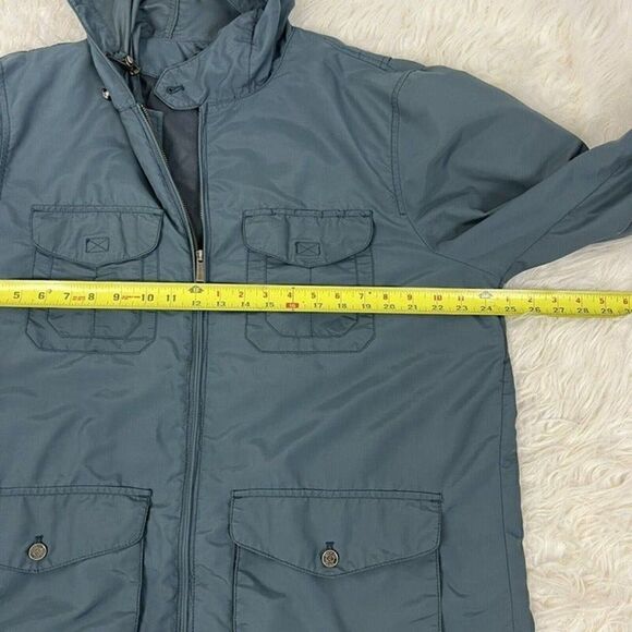 Lands' End Jacket Men's Blue Lightweight Windbreaker Full Zip Hooded Utility Lrg - Picture 6 of 12